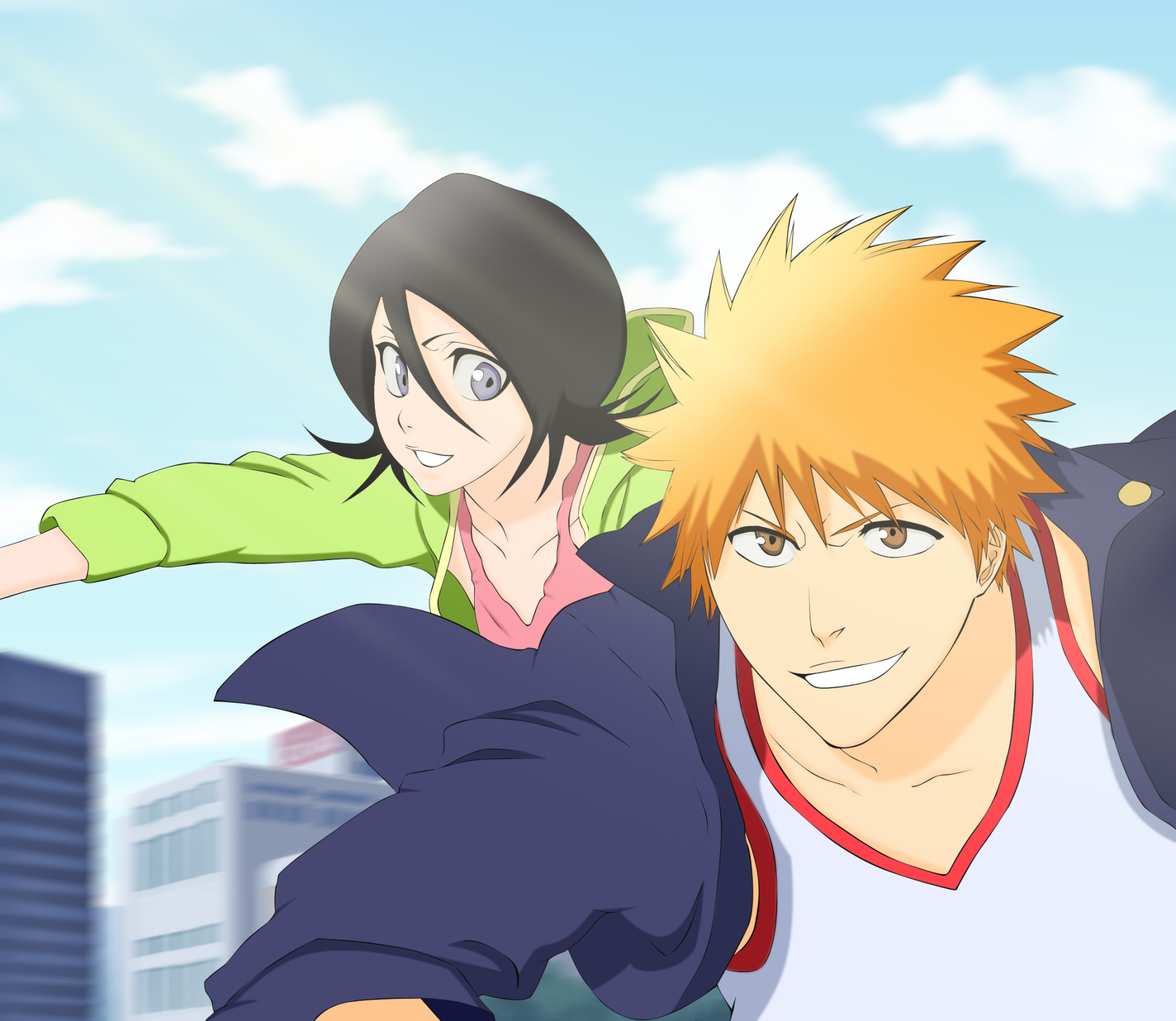 Download Rukia Kuchiki Ichigo Kurosaki Anime Bleach HD Wallpaper