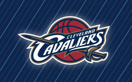 HD desktop wallpaper featuring the Cleveland Cavaliers logo with a dark background and diagonal stripes.