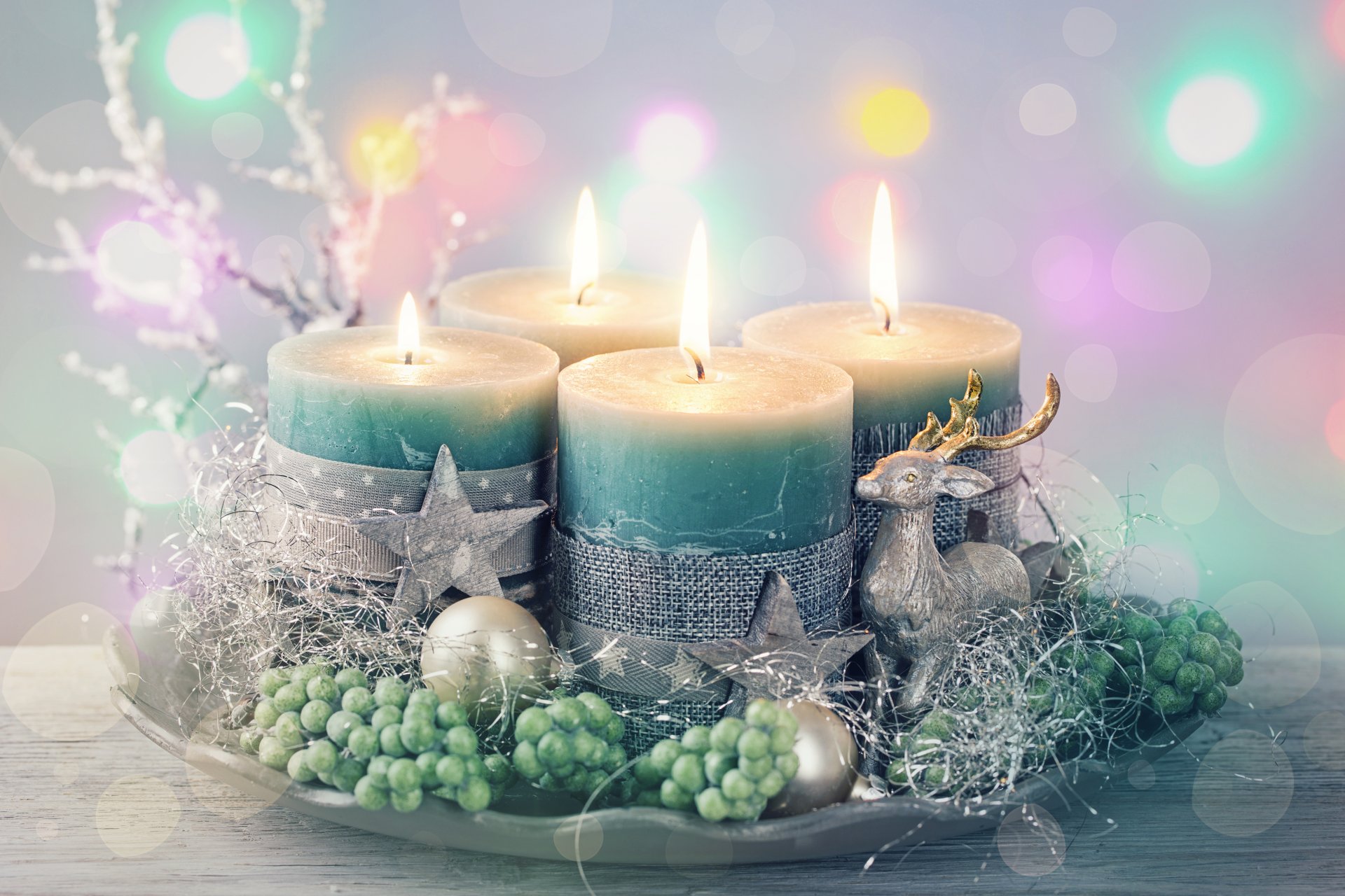 4K Ultra HD Christmas Candle Holiday Wallpaper