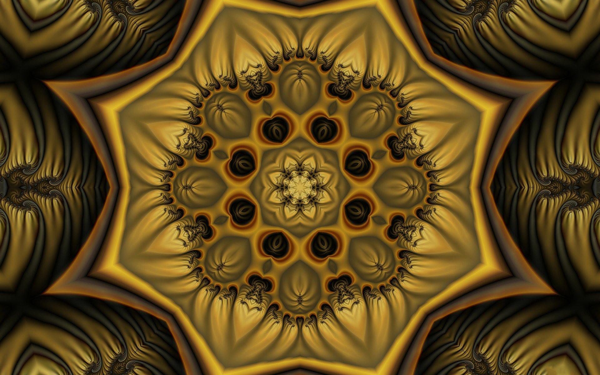 Download Gold Abstract Fractal HD Wallpaper