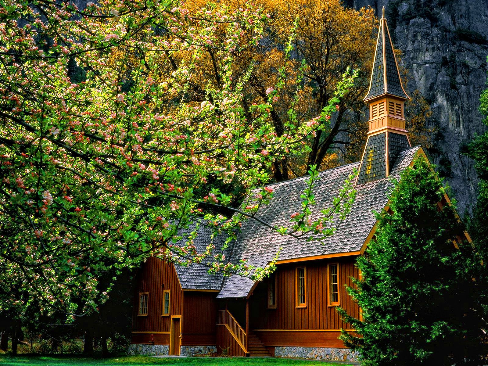 Mountain Forest Church in Springtime