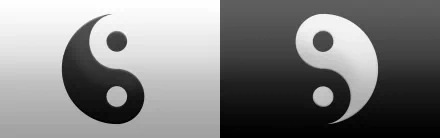 HD PC desktop wallpaper featuring a religious-themed Yin Yang symbol inspired by The Expendables, blending contrasting black and white elements in a balanced design.