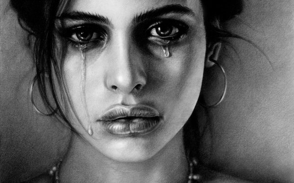 Artistic Painting Sad Crying Face HD Wallpaper | Background Image