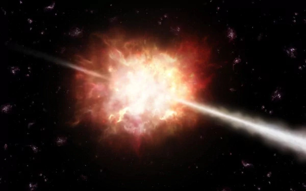 HD PC desktop wallpaper depicting a vivid sci-fi supernova explosion bursting with intense light and cosmic energy in deep space.