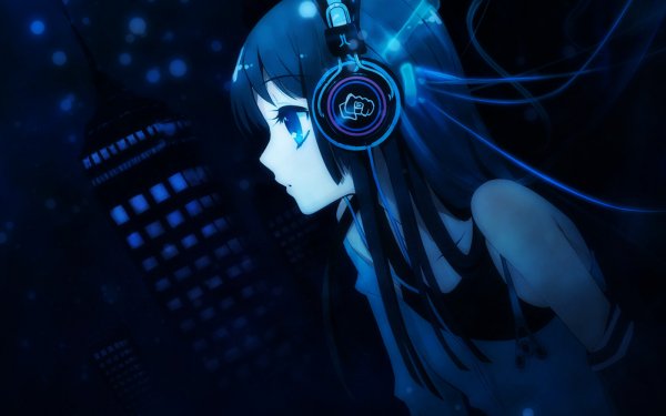 Anime K-On! Headphones Mio Akiyama HD Wallpaper | Background Image