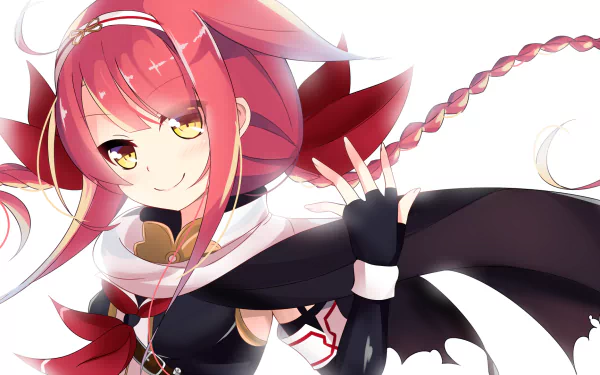 HD anime desktop wallpaper featuring Kawakaze from Kantai Collection with vibrant red hair and golden eyes in dynamic pose.
