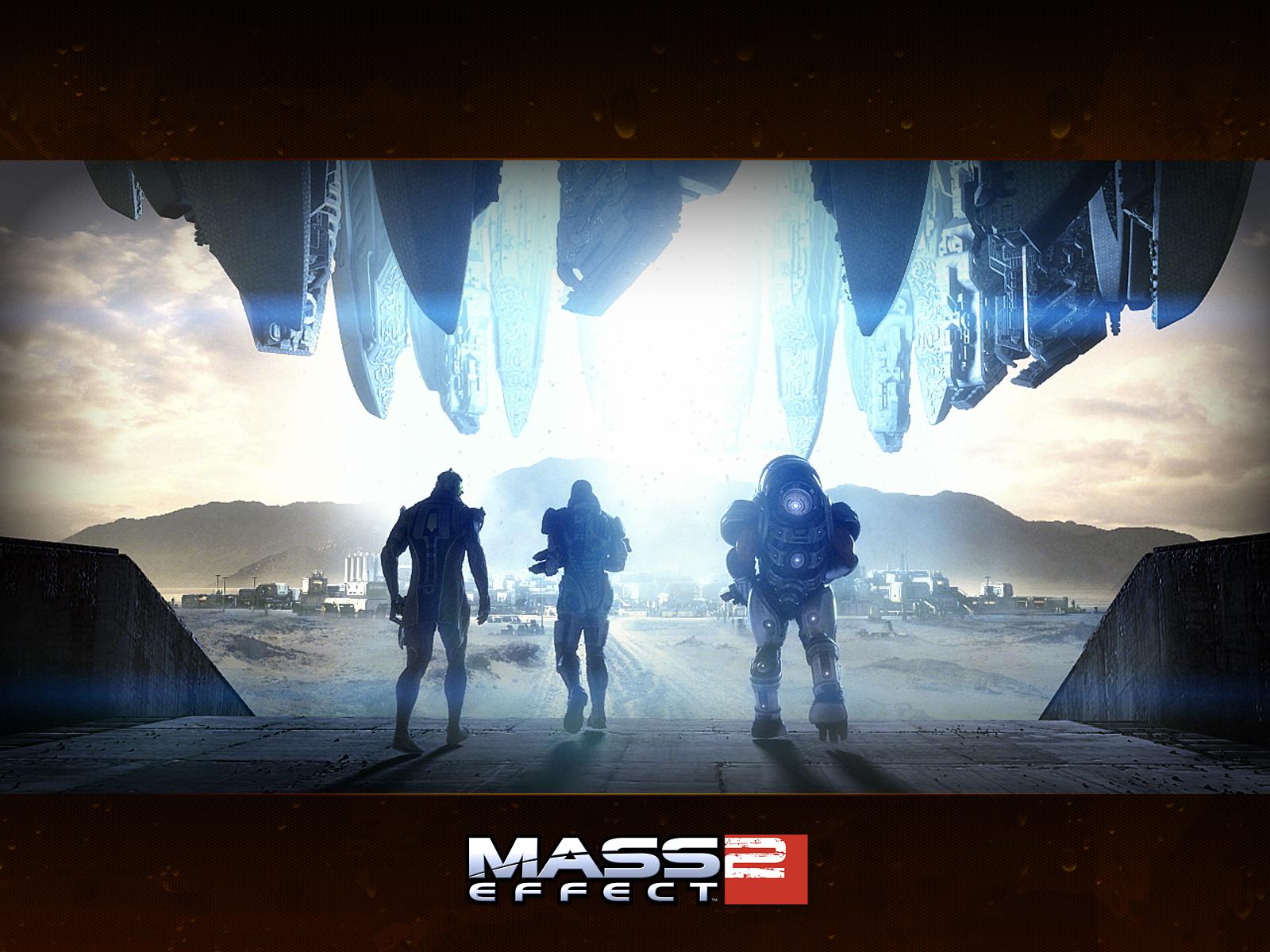 Mass Effect desktop wallpaper featuring vibrant graphics and game characters.