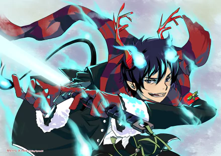 Christmas Rin Okumura Anime Blue Exorcist anime christmas HD Desktop Wallpaper | Background Image