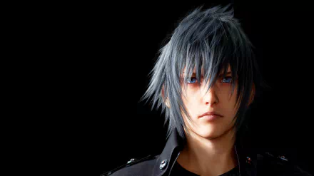 HD wallpaper featuring Noctis Lucis Caelum from Final Fantasy XV against a black background.