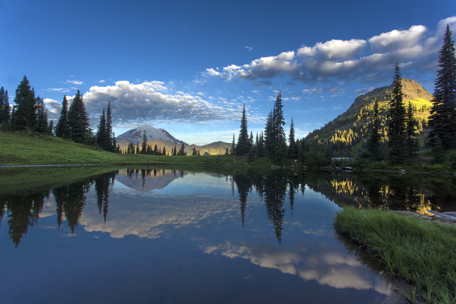Download Cloud Sky Tree Lake Nature Reflection HD Wallpaper