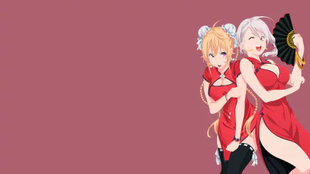 chinese dress Alice Nakiri Erina Nakiri Anime Food Wars: Shokugeki no Soma HD Desktop Wallpaper | Background Image