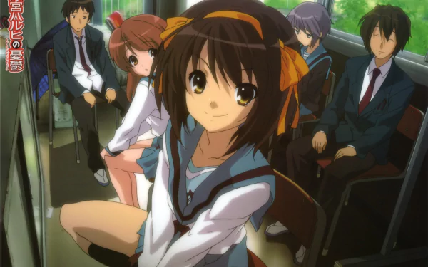 Mikuru Asahina Itsuki Koizumi Yuki Nagato Kyon (Haruhi) Haruhi Suzumiya Anime The Melancholy of Haruhi Suzumiya HD Desktop Wallpaper | Background Image