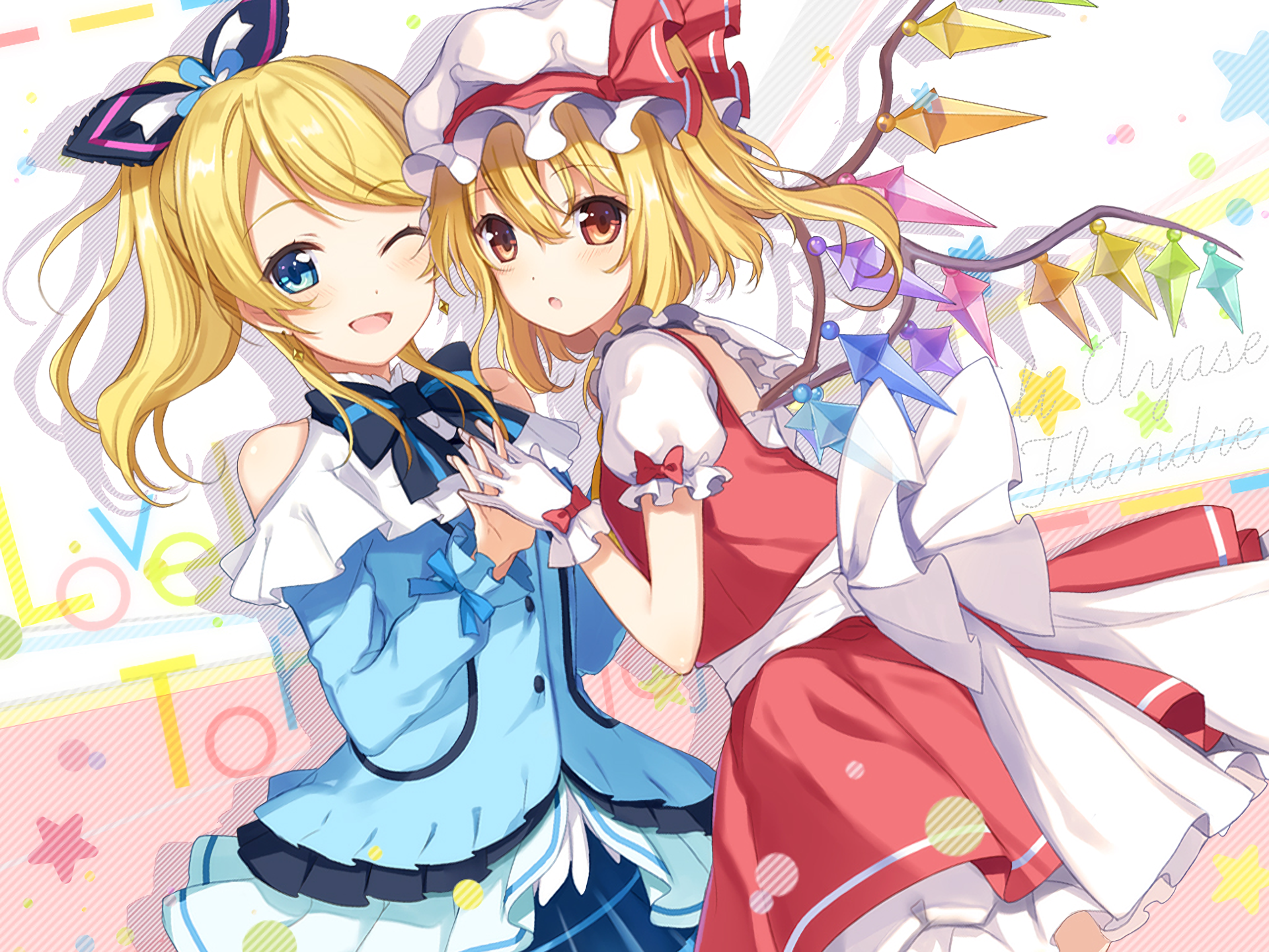 Download Love Live! Eri Ayase Flandre Scarlet Anime Crossover HD Wallpaper by 6U☆秋コミ1*A28a