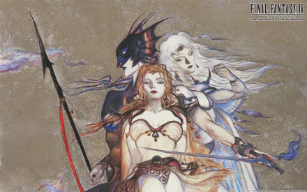 Rosa Joanna Farrell Kain Highwind Cecil Harvey video game Final Fantasy IV HD Desktop Wallpaper | Background Image