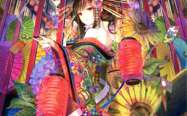 Anime geisha HD Desktop Wallpaper | Background Image
