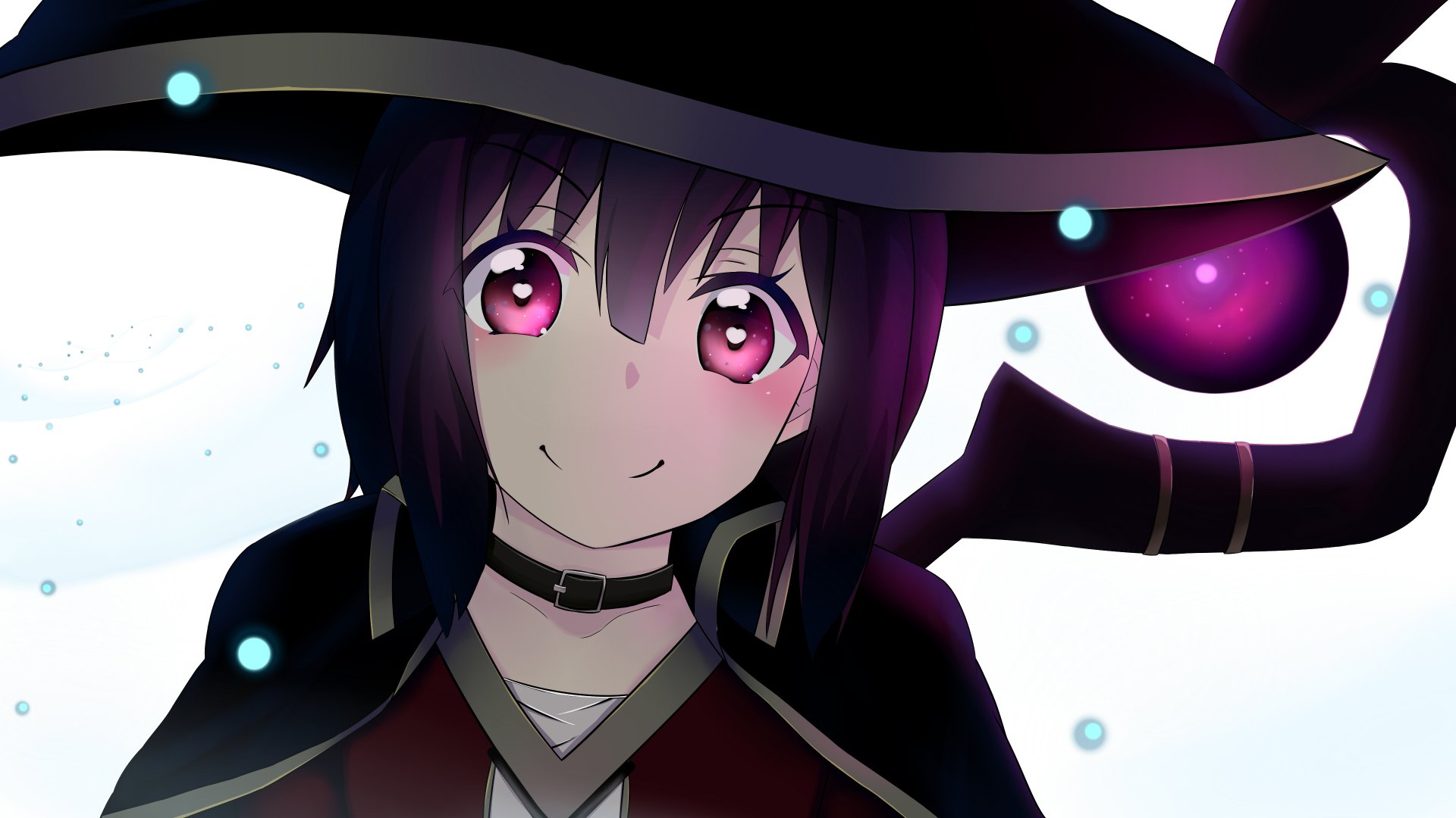 Anime-style close-up of a character from KonoSuba - God’s blessing on this wonderful world!!, rendered in 4K Ultra HD as a vibrant PC desktop wallpaper.