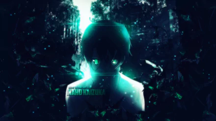 HD anime desktop wallpaper featuring Inaho Kaizuka from Aldnoah.Zero with glowing eyes set against a dark, futuristic background.