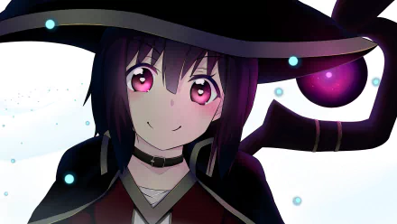 Anime-style close-up of a character from KonoSuba - God’s blessing on this wonderful world!!, rendered in 4K Ultra HD as a vibrant PC desktop wallpaper.