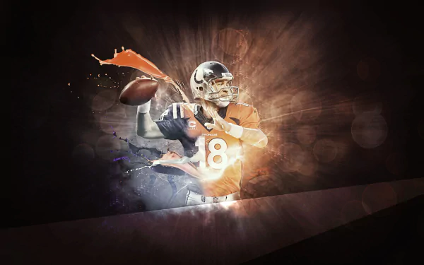 HD desktop wallpaper of a football player in motion, wearing number 18, set against a dynamic, abstract background.