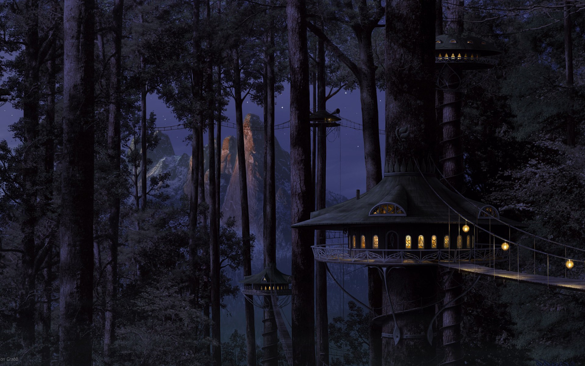 floresta anime - Pesquisa Google  Night forest, Fantasy forest