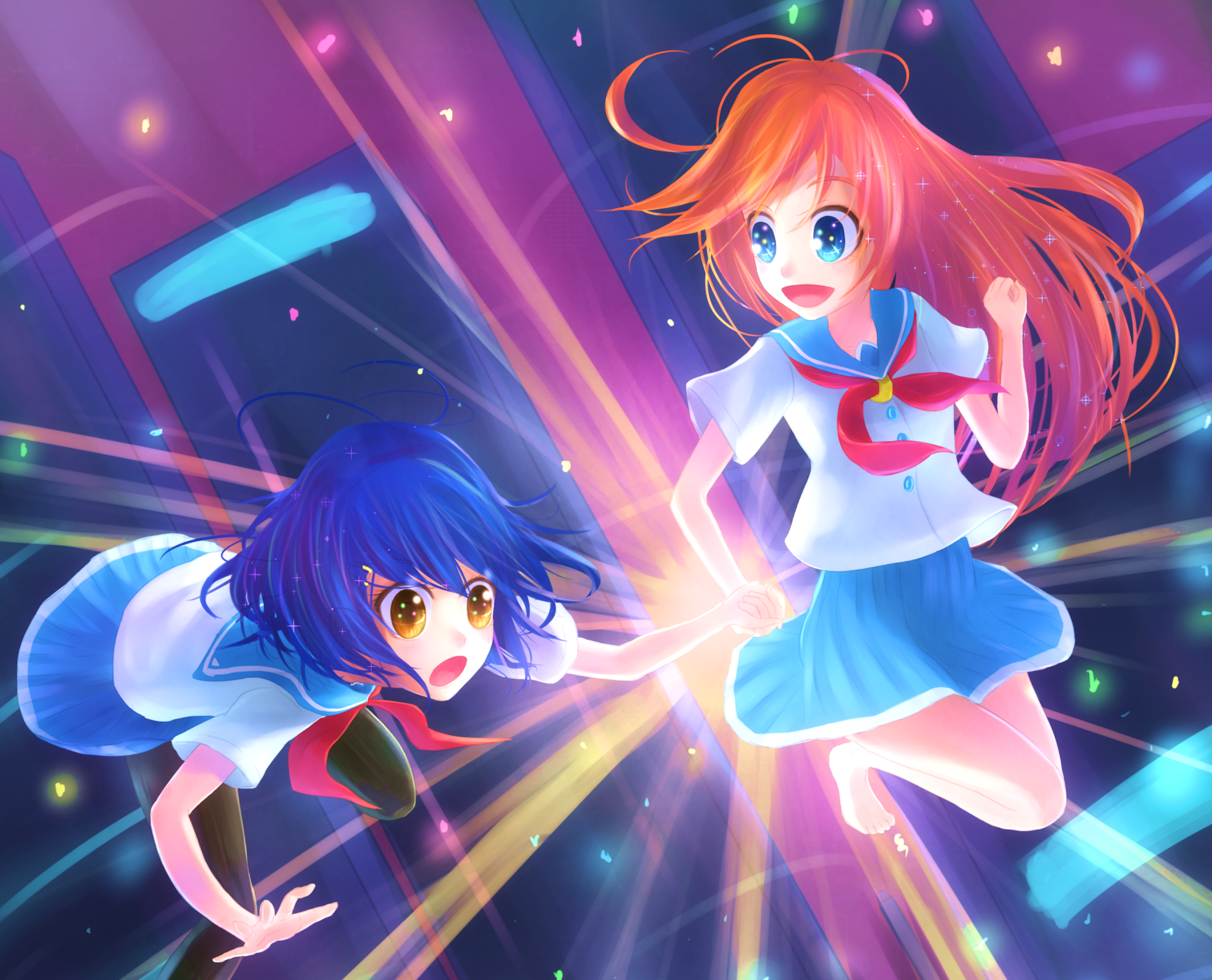 Download Kokona (Flip Flappers) Papika (Flip Flappers) Anime Flip Flappers HD Wallpaper
