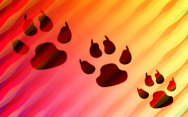  Wolf Paw Prints - Candy cane stripes