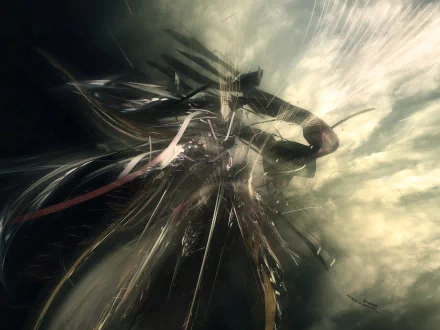 Abstract HD desktop wallpaper featuring an industrial texture and pattern. The image showcases dynamic shapes and cool colors creating a visually striking background.