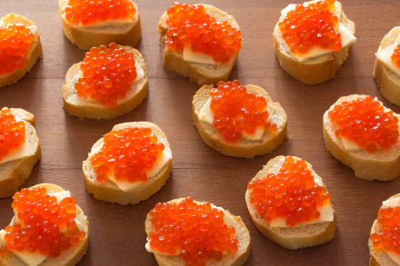 toast seafood food caviar HD Desktop Wallpaper | Background Image