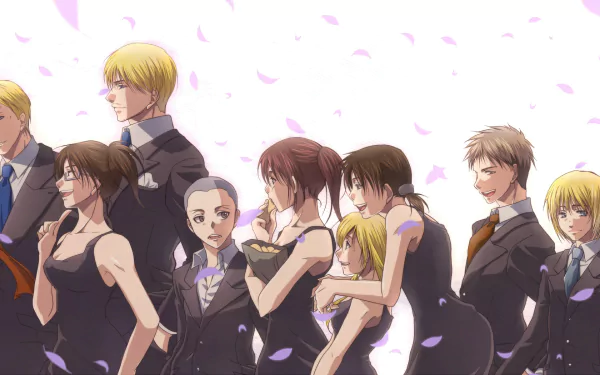 Ymir (Attack on Titan) Sasha Blouse Reiner Braun Mike Zacharias Levi Ackerman Jean Kirstein Erwin Smith Hange Zoë Eren Yeager Connie Springer Historia Reiss Armin Arlert Annie Leonhart Anime Attack on Titan HD Desktop Wallpaper | Background Image