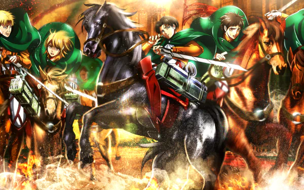 Petra Ral Levi Ackerman Eren Yeager Erd Gin Auruo Bossard Anime Attack on Titan HD Desktop Wallpaper | Background Image