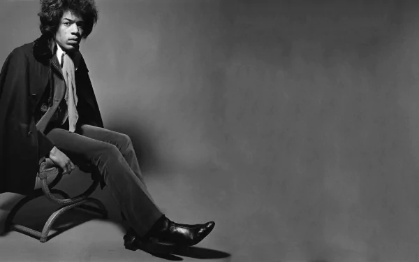 Black & White hard rock classic rock music Jimi Hendrix HD Desktop Wallpaper | Background Image