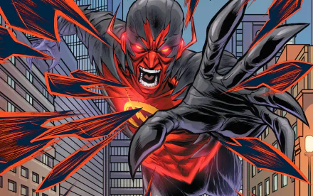 HD desktop wallpaper featuring Reverse-Flash from a comic, with the character depicted in a dynamic, action-packed pose against a city backdrop.