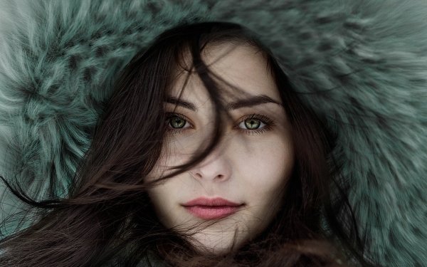 Women Model Face Brunette Green Eyes Hair HD Wallpaper | Background Image