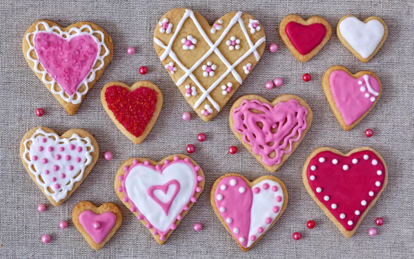 heart-shaped food cookie HD Desktop Wallpaper | Background Image