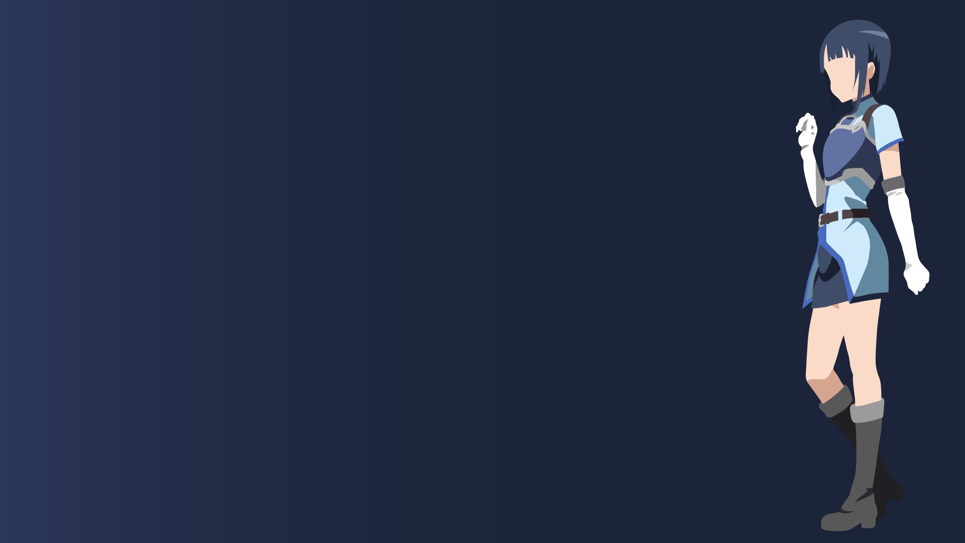 Minimalist 4K Ultra HD PC wallpaper featuring Sachi from Sword Art Online in a simple anime-style design against a dark gradient background.