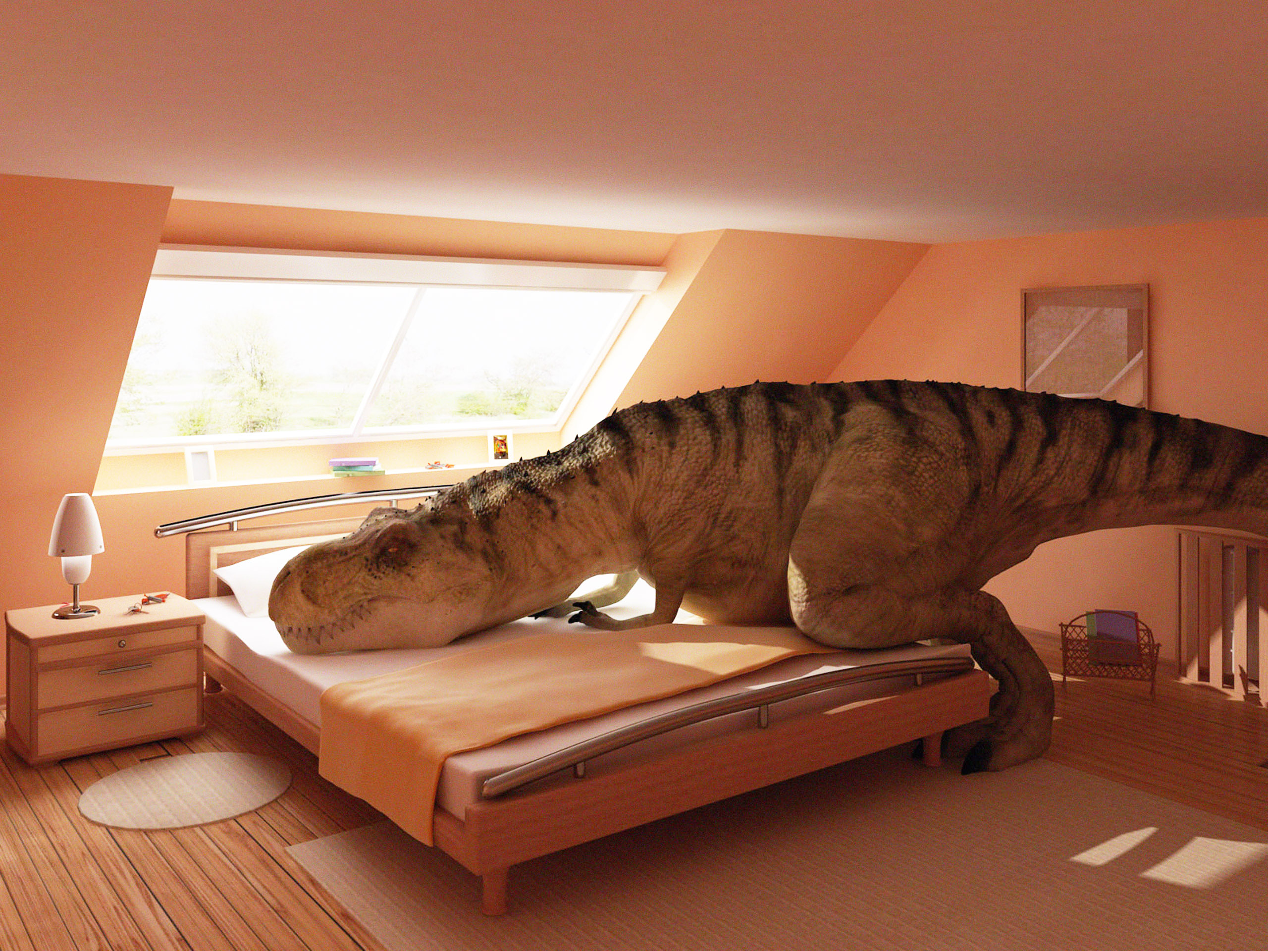 Tyrannosaurus Rex dinosaur in HD desktop wallpaper.