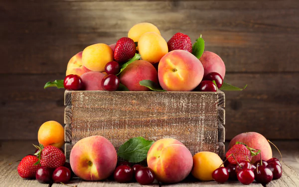 apricot peach cherry strawberry food fruit HD Desktop Wallpaper | Background Image
