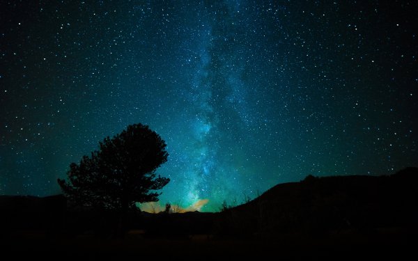 Sci Fi Milky Way Night Nature Silhouette Starry Sky Stars HD Wallpaper | Background Image