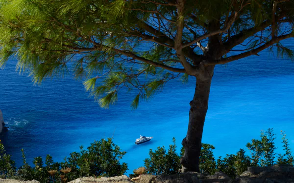  Boat in Blue Sea