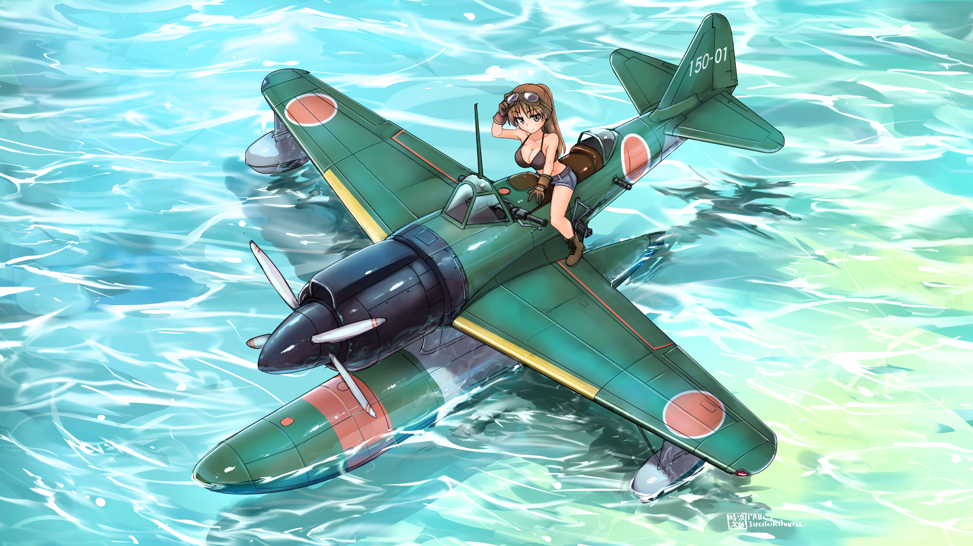 Download Anime Aviator Girls  Wallpaper