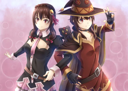 Megumin (KonoSuba) Yunyun (KonoSuba) Anime KonoSuba - God’s blessing on this wonderful world!! HD Desktop Wallpaper | Background Image