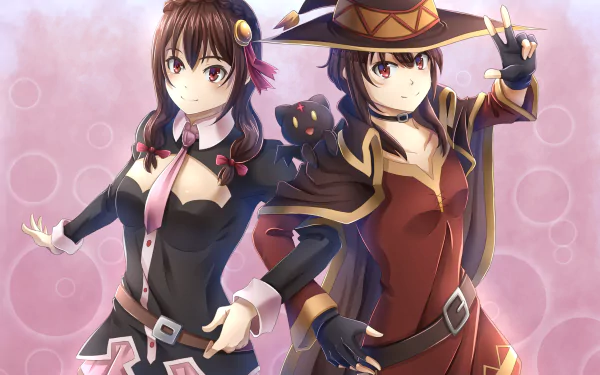 Megumin (KonoSuba) Yunyun (KonoSuba) Anime KonoSuba - God’s blessing on this wonderful world!! HD Desktop Wallpaper | Background Image