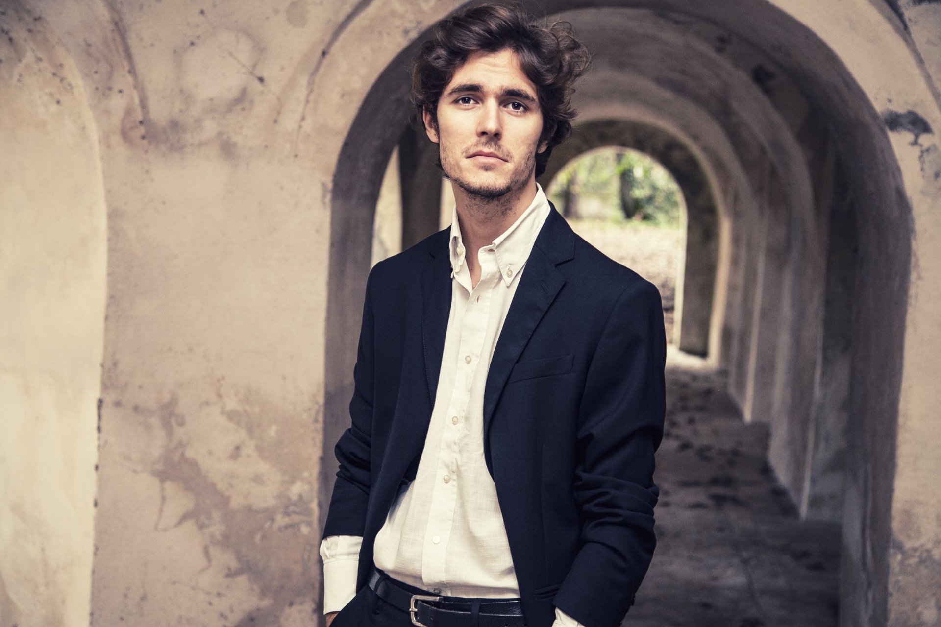 Download Suit Brown Eyes Man Model HD Wallpaper by Riccardo Riande