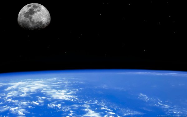 Aarde/Natuur Vanuit de ruimte Heelal Maan Horizon Planeet HD Wallpaper | Achtergrond