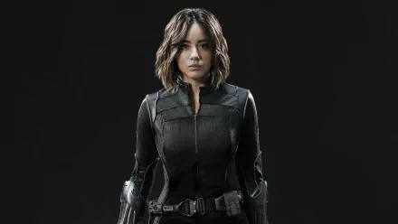 HD desktop wallpaper featuring Chloe Bennet as Daisy Johnson (Quake) from Marvel's Agents of S.H.I.E.L.D., set against a dark background.
