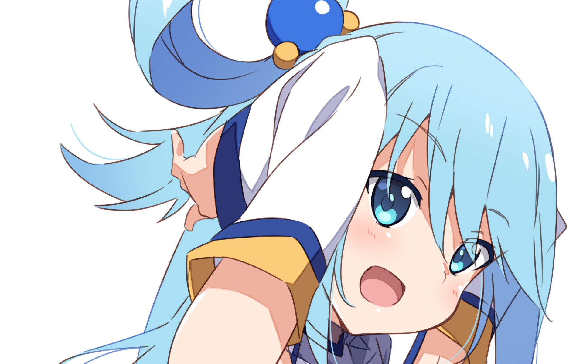 HD PC desktop wallpaper featuring Aqua from the anime KonoSuba - God’s blessing on this wonderful world!! with vibrant colors and detailed artwork.