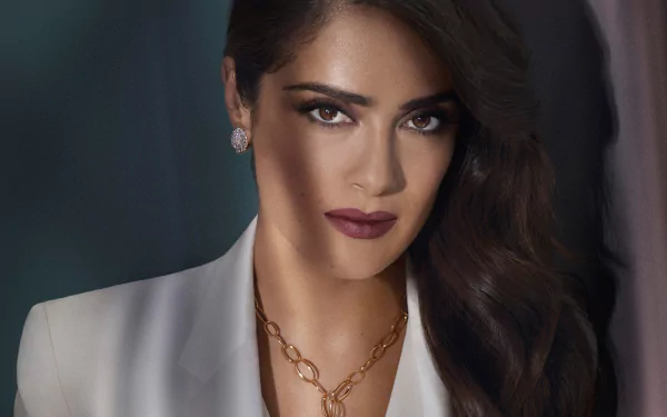 face lipstick brown eyes brunette Mexican actress Celebrity Salma Hayek HD Desktop Wallpaper | Background Image
