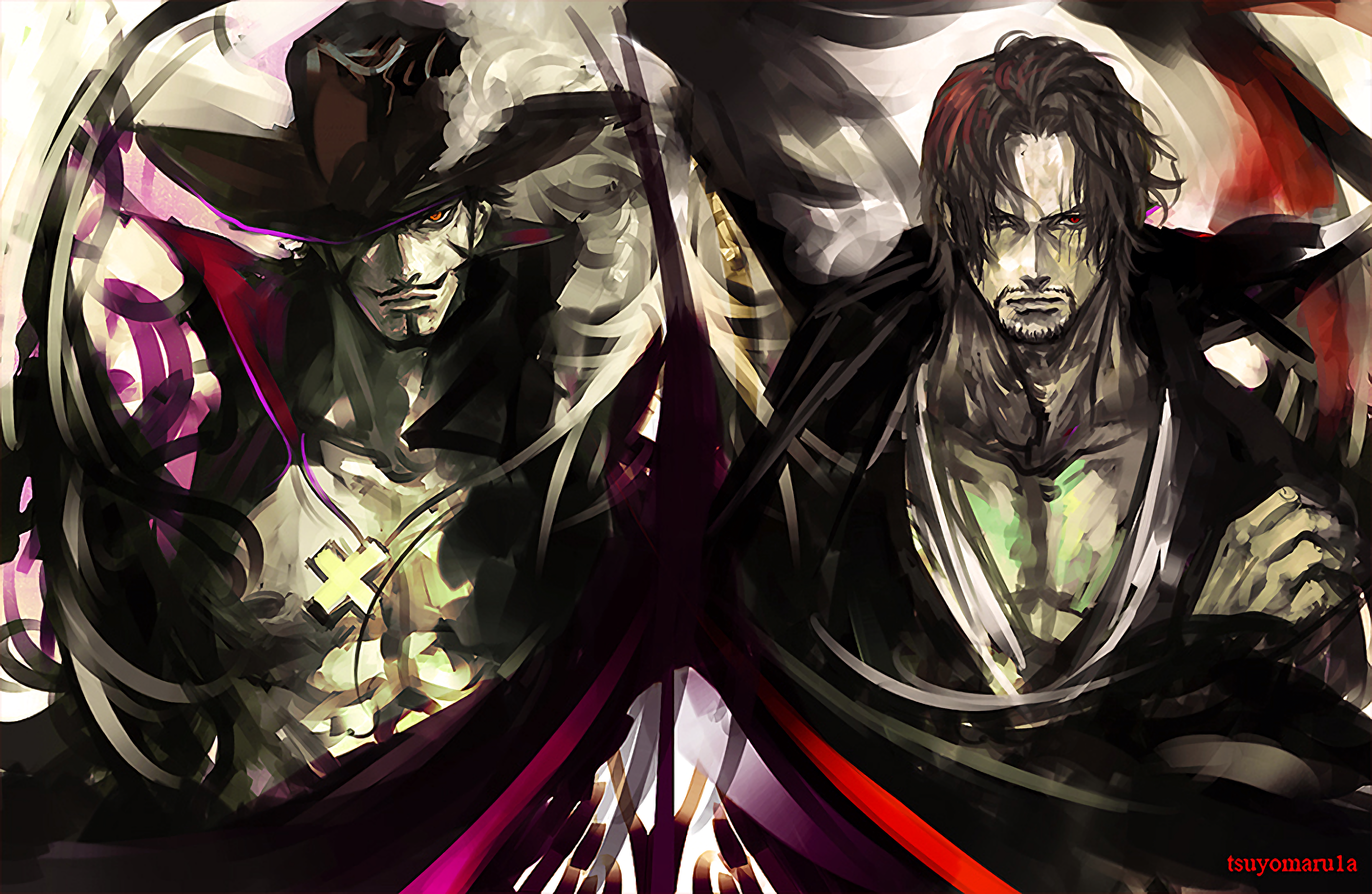 Dracule Mihawk Shanks One Piece 4k Ultra Hd Wallpaper Hintergrund 4000x2606