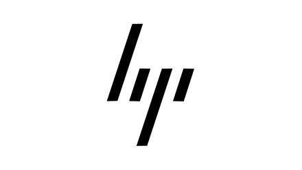 Minimalist Hewlett-Packard logo in black on a white background, designed for 4K Ultra HD PC desktop wallpaper emphasizing technology.