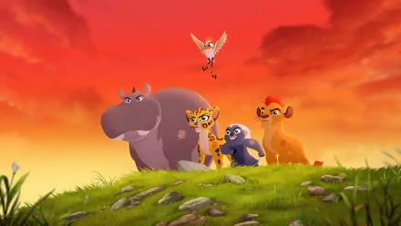 Fuli (The Lion Guard) Bunga (The Lion Guard) Beshte (The Lion Guard) Ono (The Lion Guard) Kion (The Lion Guard) Disney lion TV Show The Lion Guard HD Desktop Wallpaper | Background Image